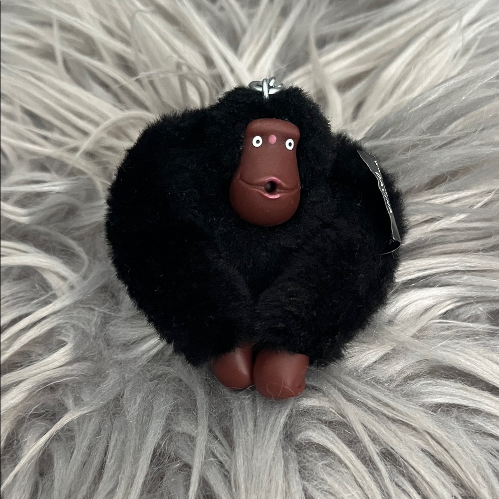 Kipling Black Plush Monkey Keychain